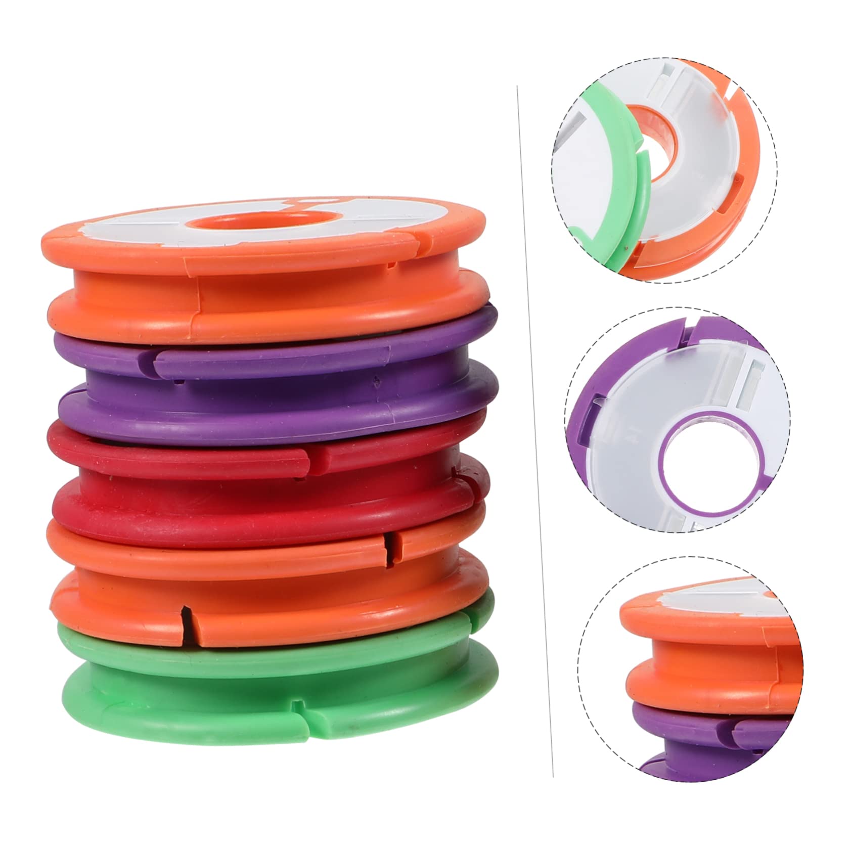 KICHOUSE 10pcs Fishing Line Reels Silicone Bobbin Spools Lightweight and Durable Fishing Grip Wheel Easy to Carry Sturdy and Shock Resistant for Anglers Random Color