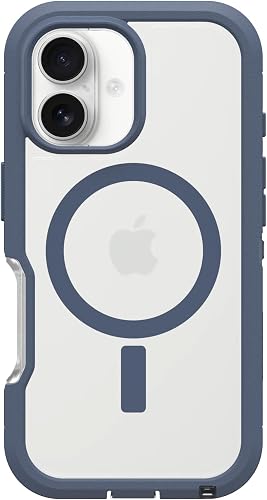 OtterBox Defender Series XT MagSafe Case for iPhone 16, Shockproof, Drop proof, Ultra-Rugged, Protective Case, 7x Tested to Military Standard, Clear/Blue