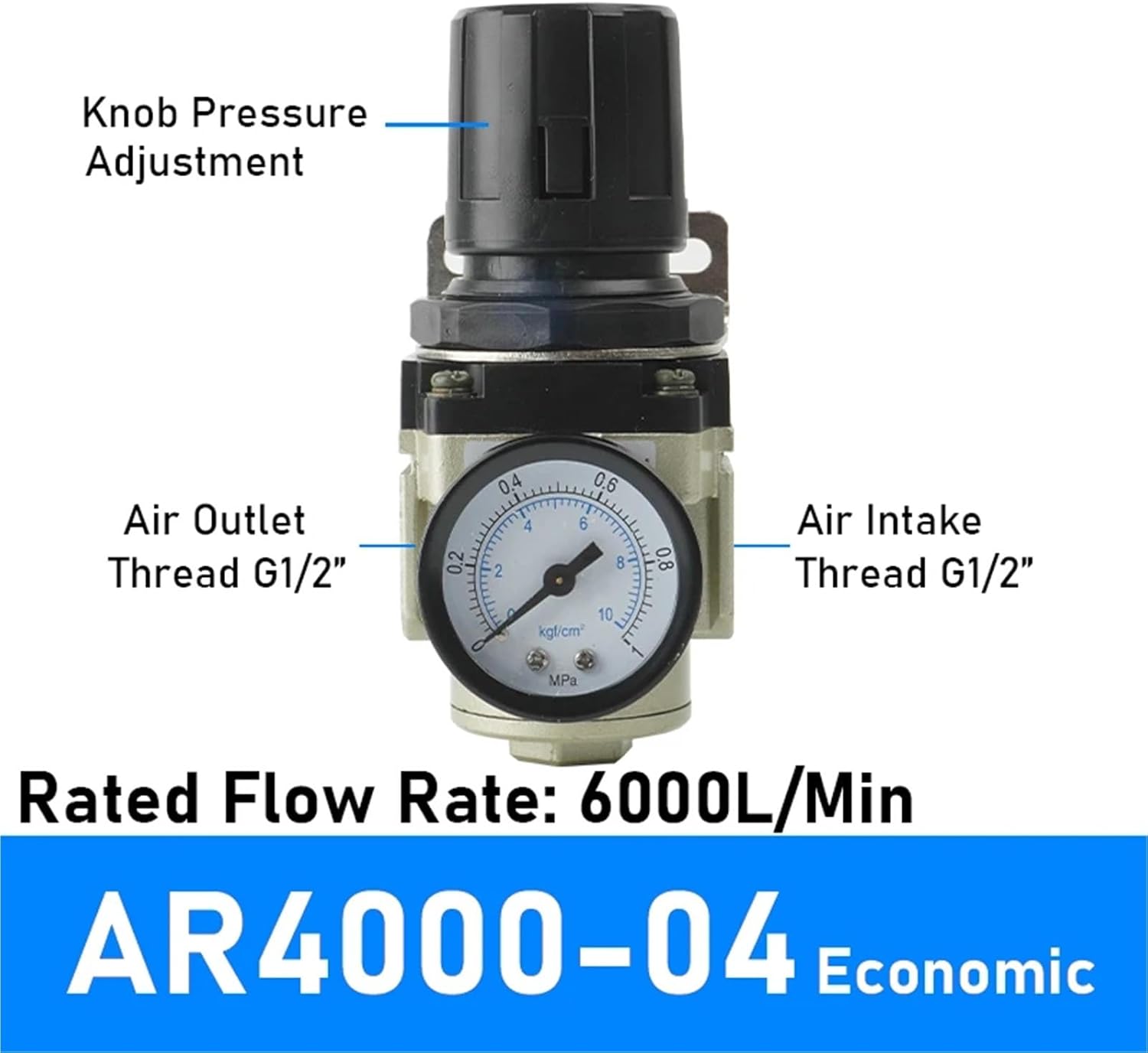 AR4000-04 AR4000-06 AR5000-06 AR5000-10 AR2000-02 AR3000-03 Pneumatic Compressed Air Compressor Pressure Regulator Relief Valve(AR4000-04 Economic)