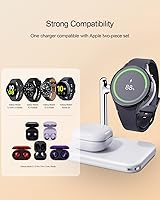 Vista 9 de Soporte de carga 2 en 1 para Samsung Watch y auriculares, base de carga plegable compatible con Watch Galaxy 7/6 Classic/5/5 Pro/5