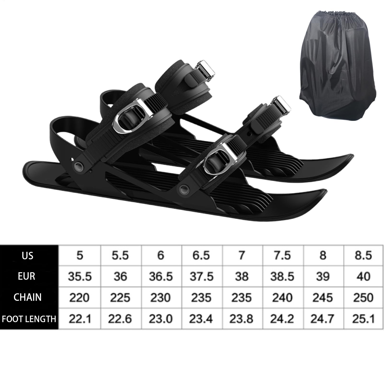 Kurze Ski, Schneeschuhe für Herren | Schlittschuhe den Schnee | Kompaktes Skizubehör, multifunktionale, verstellbare Skiwerkzeuge, leichte, rutschfeste Schneefüße Männer, Frauen, Jugendlich