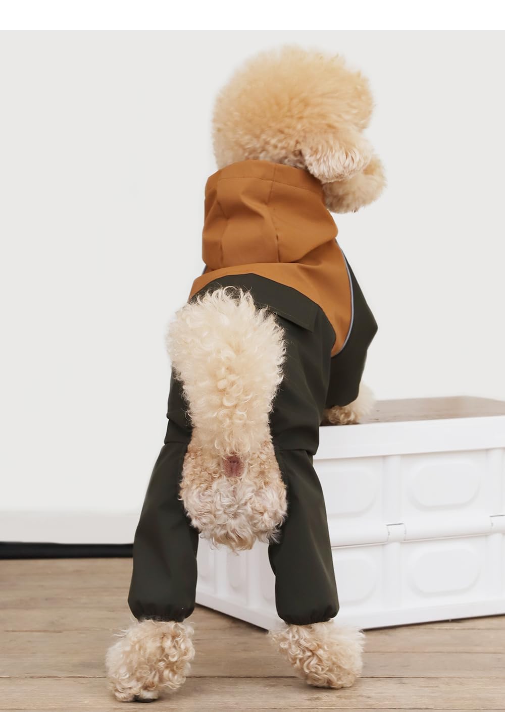 Dog Jacket Waterproof Windproof Reflective (Green/Brown, 3Xl)
