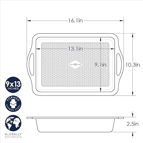 Nordic Ware Treat - Molde rectangular para tartas, 9x13