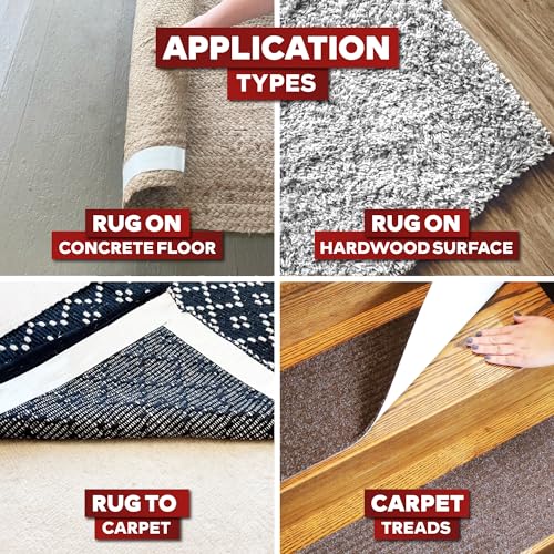 image for XFasten Double Sided Carpet Tape for Area Rugs, 2 Inch x 60 Yards – 