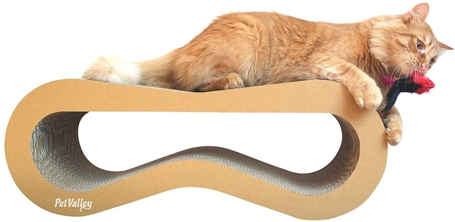 PetValley Tiragraffi per Gatti Kit Cuccia + Grattone Kraft Prodotto di Design in Cartone Ondulato Made in Italy, Ideale Come Cuccia, Palestra e Graffiatoio. 100% Riciclabile