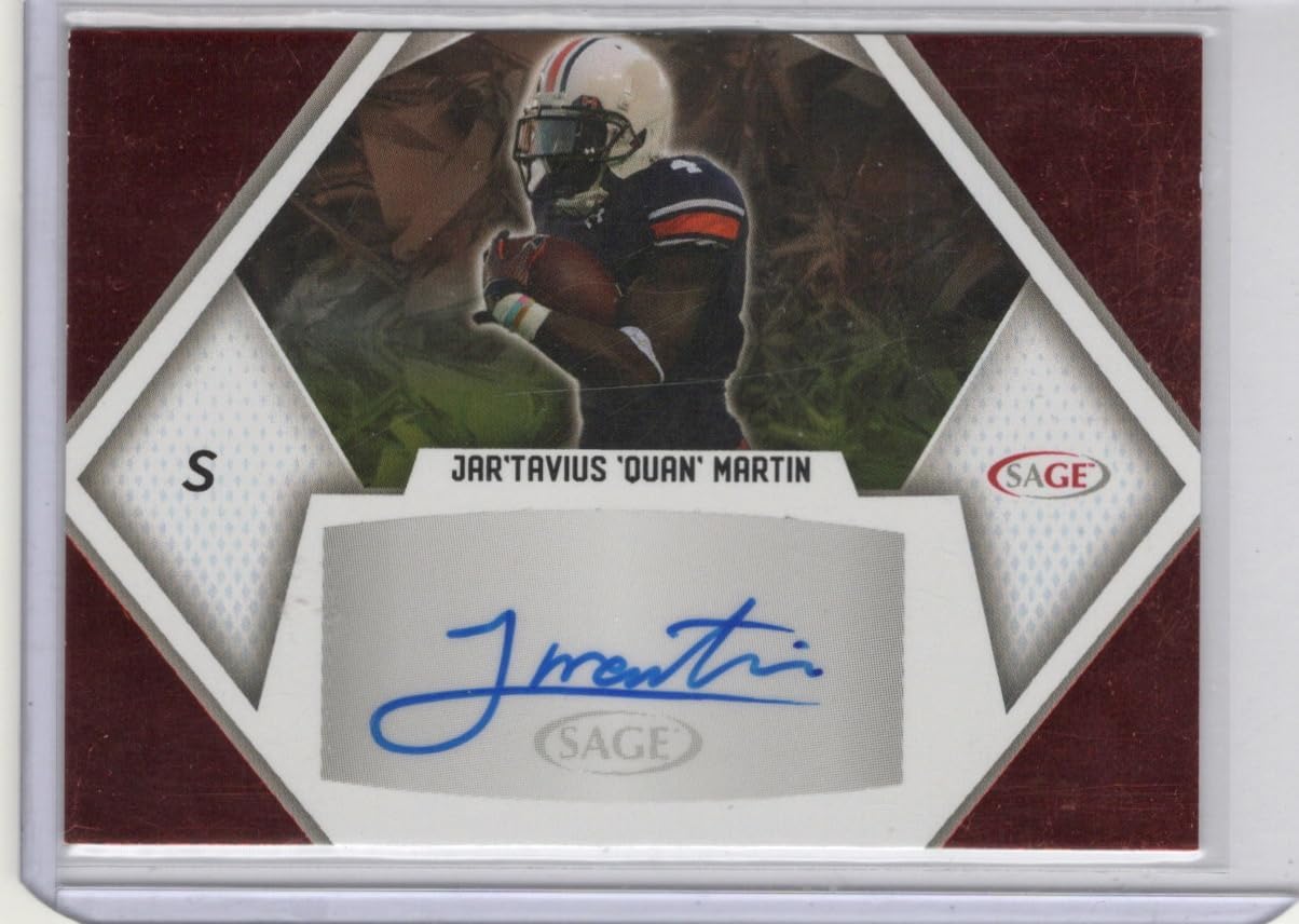 Jar'Tavius Quan Martin Autographed Red Parallel Collegiate Collectible Football Card - 2023 Sage Football Card #A-JQM (University of Illinois - Commanders)