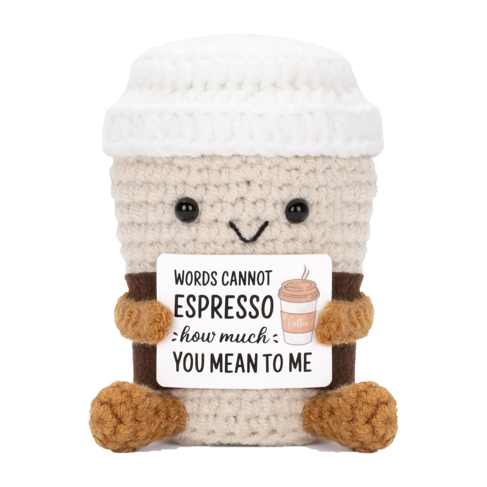 Crochet Toy，Knitted Coffee Cup, Crochet Gifts for Women or Men,Emotional Support Gift for Office Desk Decor Cute Crochet Doll Unique Gift for Women or Men-picture-30