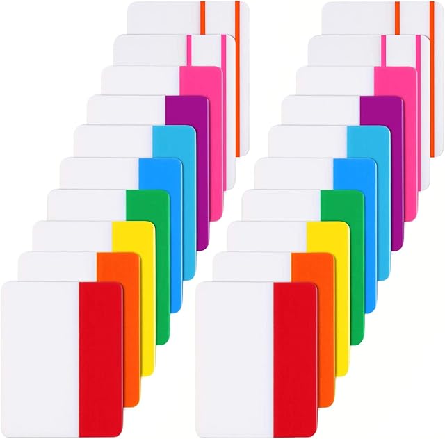 200 Pcs 2 Inch Sticky Index Tabs Colored Page Markers Writable and Repositionable Tabs Flags for Books, Binders and File Folders, 5 Sets 10 Colors