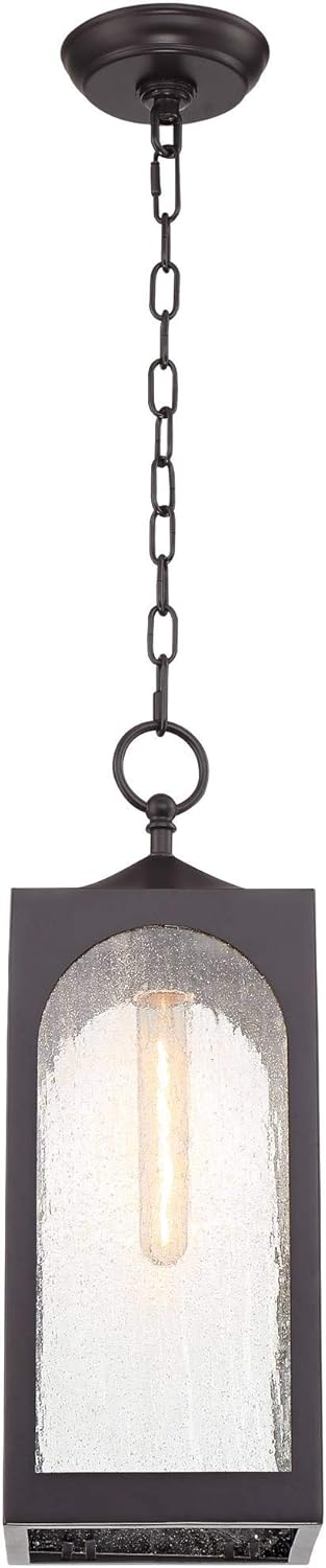 Onе-Dау Sаlе: Uр tо 50% оƒƒ Tyne Modern Farmhouse Outdoor Hanging Light Bronze Metal 16 1/2 Clear Seedy Glass Lantern for Exterior House Porch Patio Outside Deck Garage Front Door Garden Home Roof Gazebo - Possini Euro Design