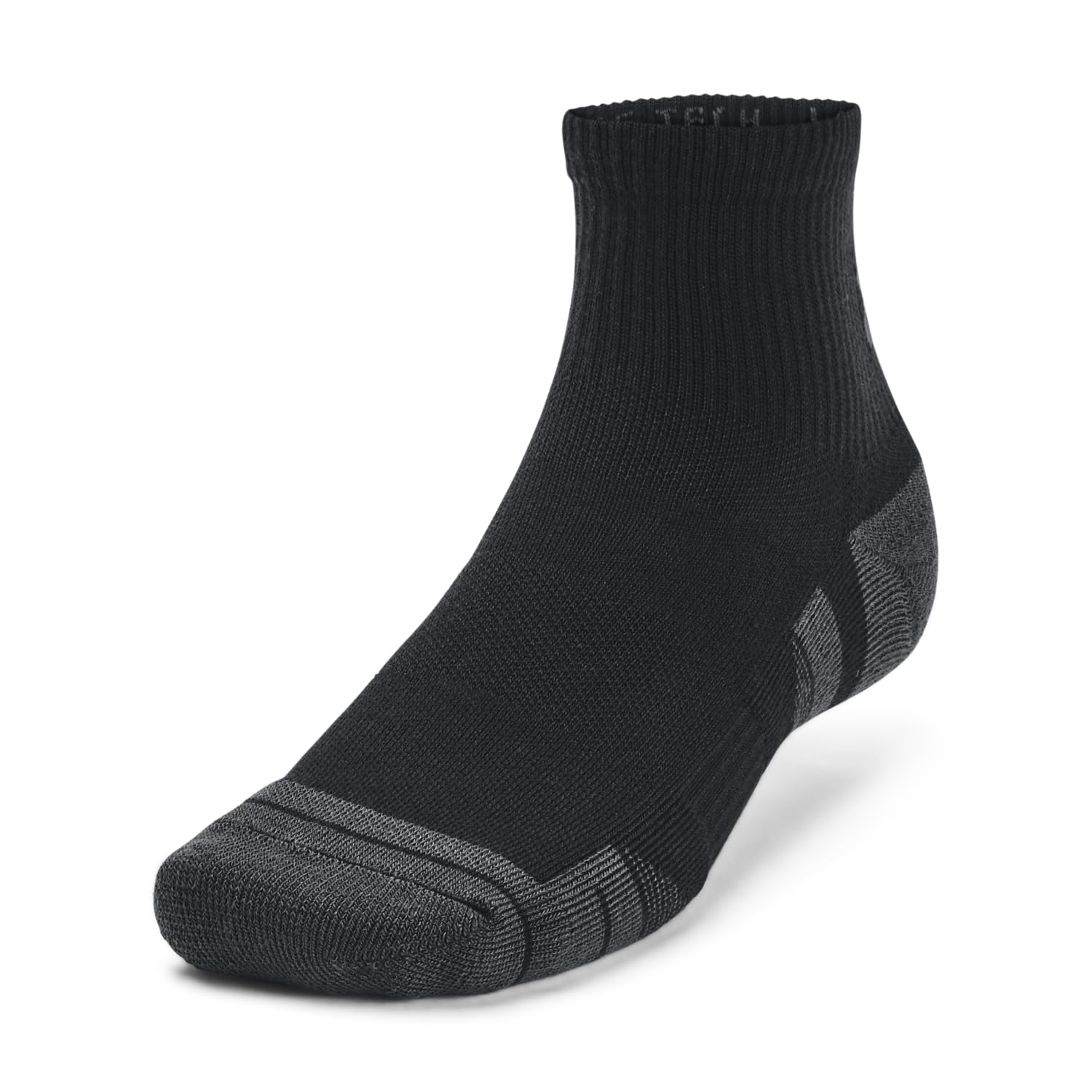 Under Armour UA Performance Tech 3pk Qtr, Black, MD, Black / Black / Jet Gray - Image 2