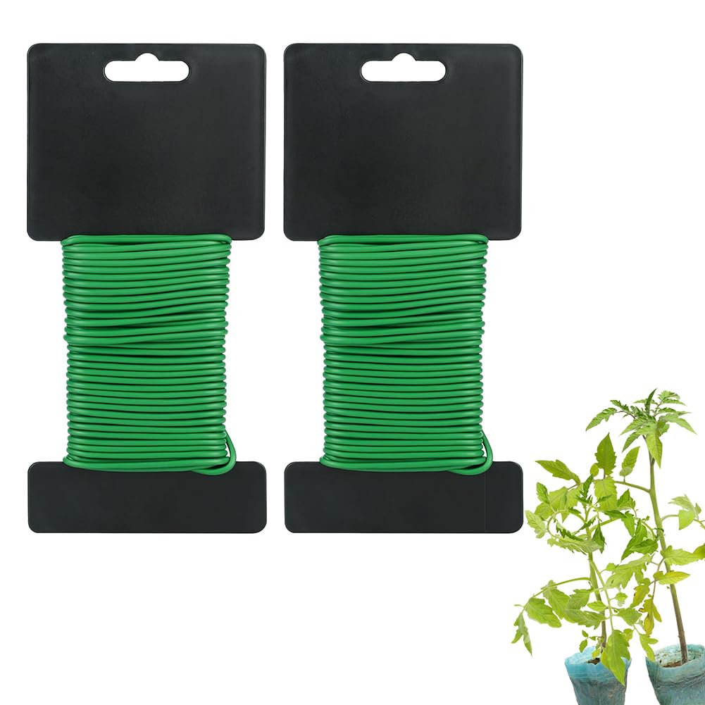 Fil Jardinage Helweet 2.8mm X 10m - Attache Plantes Souple - Vert - Pour Ligatures, DIY