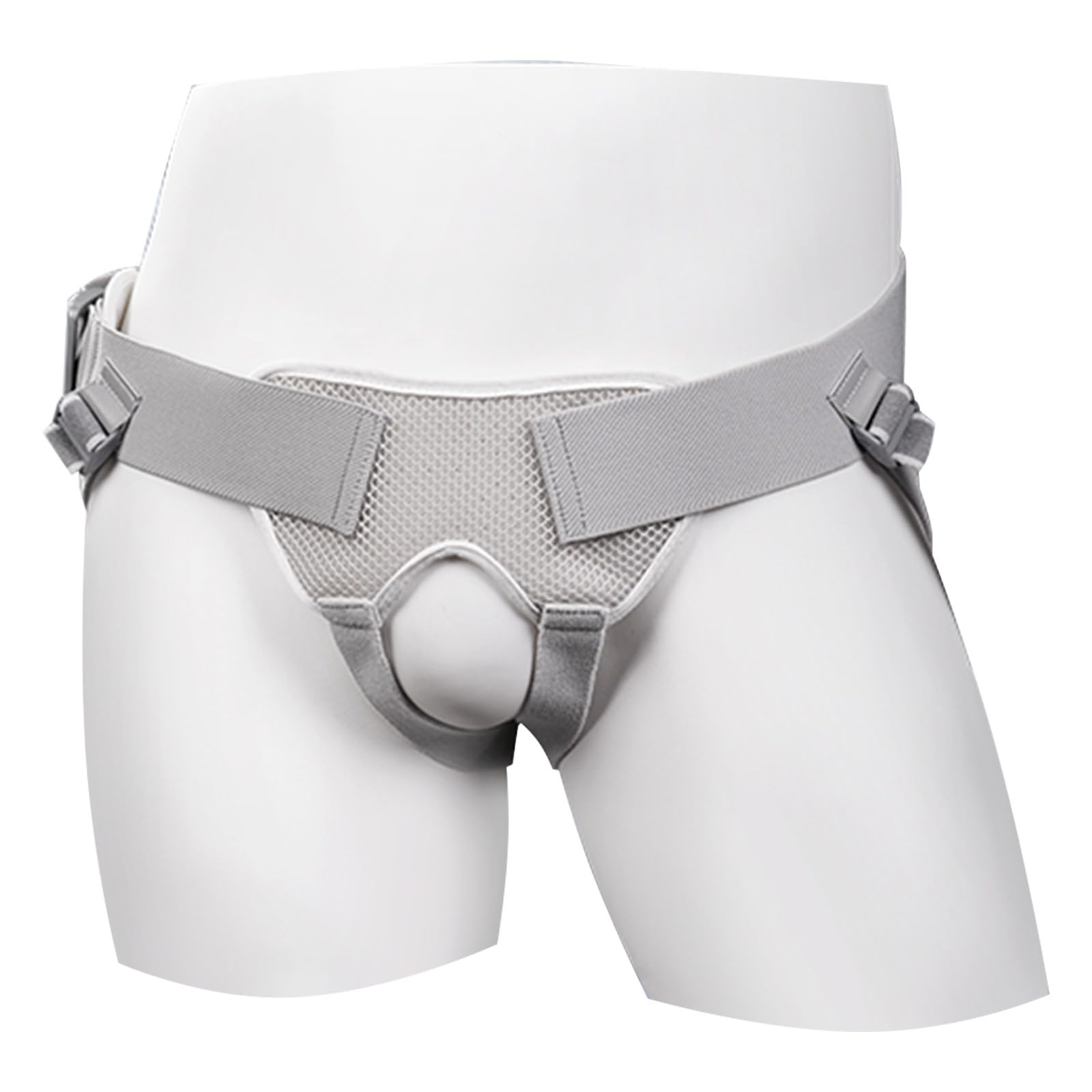 Fascia per Ernia Inguinale per Uomo, Regolabile Cinto per Ernia Inguinale con 4 Cuscinetti di Compressione, Cinghia di Supporto Laterale Singola/Doppia(Small)