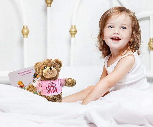 Miniatura 4 de Jolitee Oso de peluche para hermano mayor, regalo de hermano mayor y hermana mayor para niños pequeños, juguetes de peluche (libro de hermana grande)