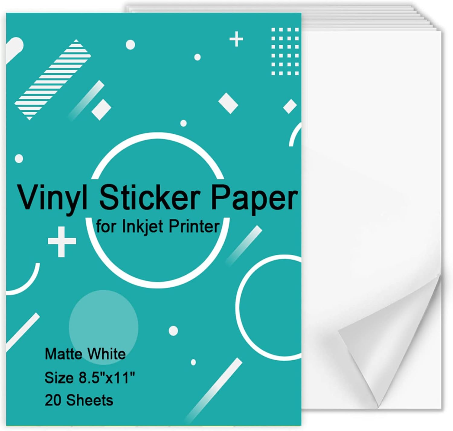 Buy Printable Vinyl Sticker Paper for Inkjet Printer Matte White 20