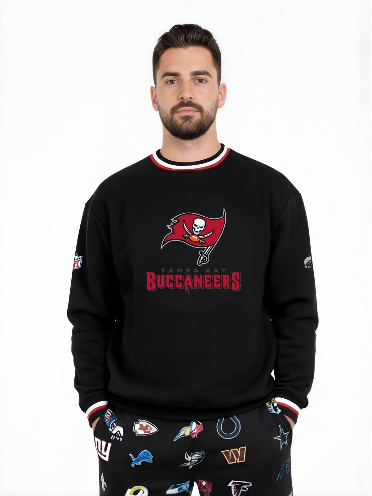 OOSC Mens Tampa Bay Buccaneers Sweatshirt, Black, 3XL EU