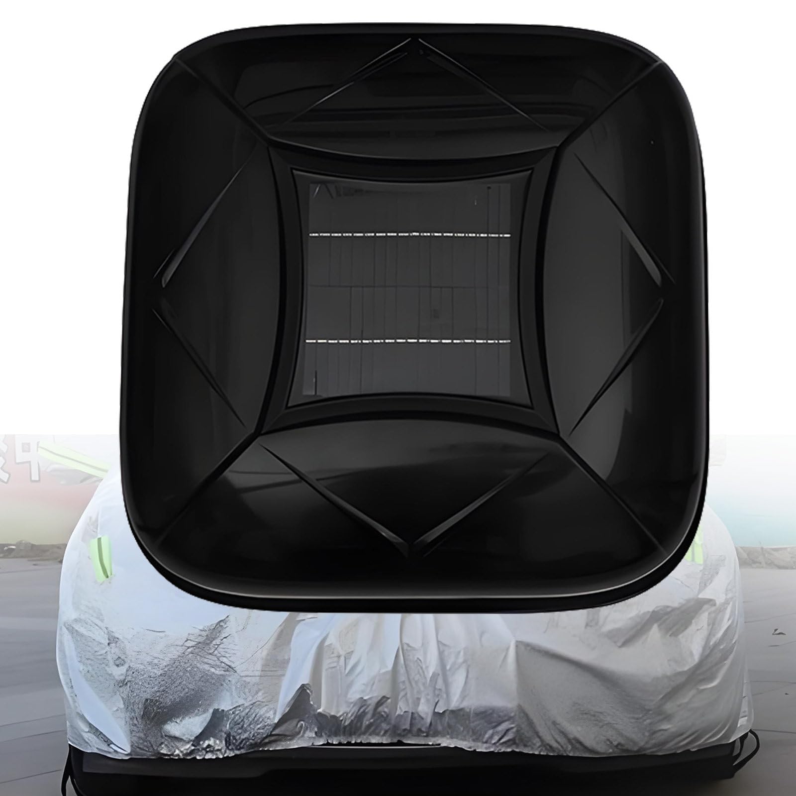 Fully Automatic Solar Car Cover, Remote Control Automatic Full Exterior Covers, All Seasons, Full Coverage Outdoor Protective Cover with Solar Charging, Remote Control Black-YL