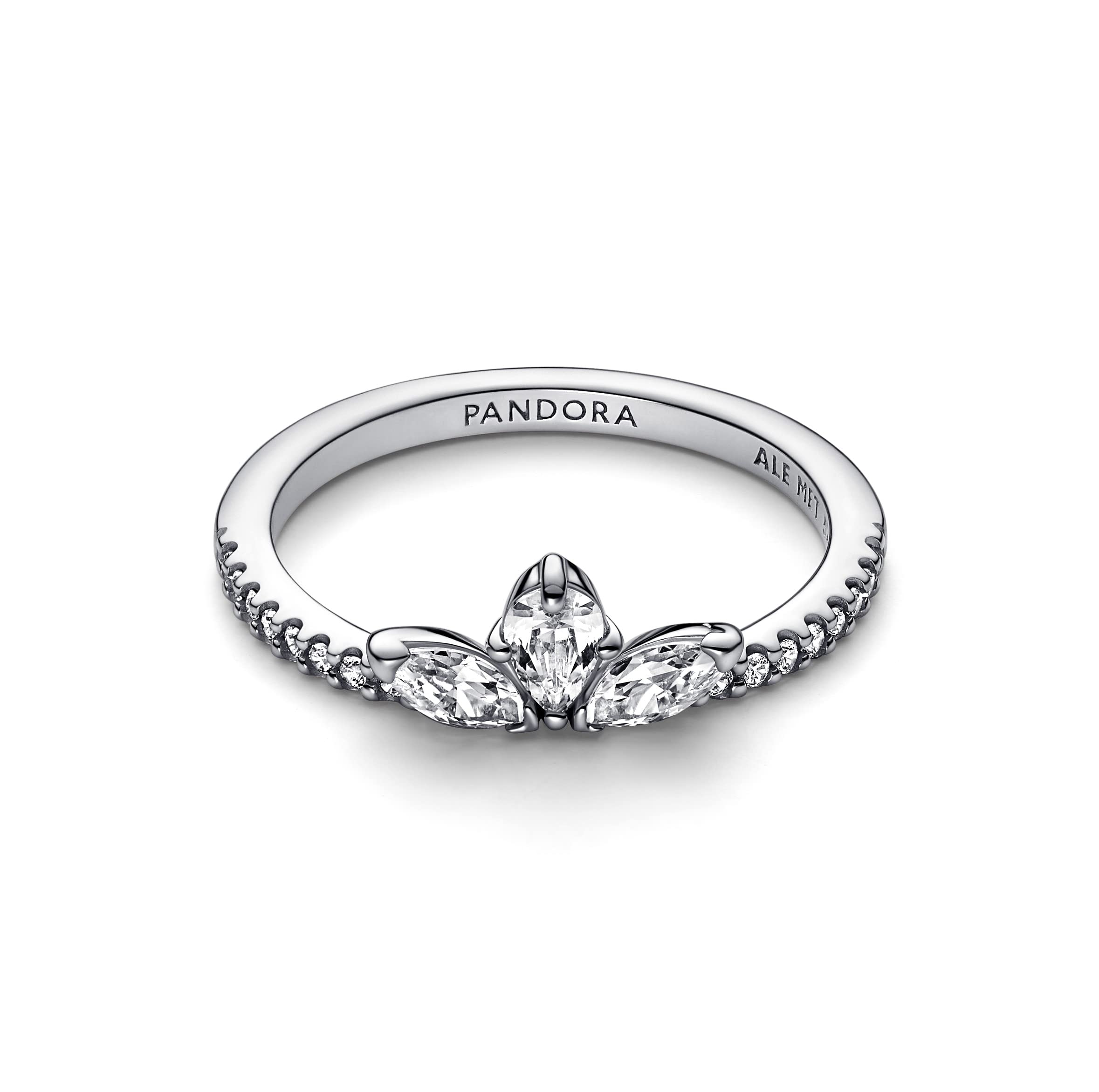 Pandora Timeless - Anello Herbarium Petali Luminosi, in argento sterling, con pietre di zirconia cubica incolori