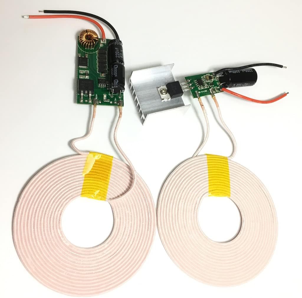 Taidacent 12V 3A High Power Long Distance Wireless Inductive Coil Modules Wireless Charging Coil Wireless Transmitter and Reveiver Coil Wireless Charging Power Supply Module