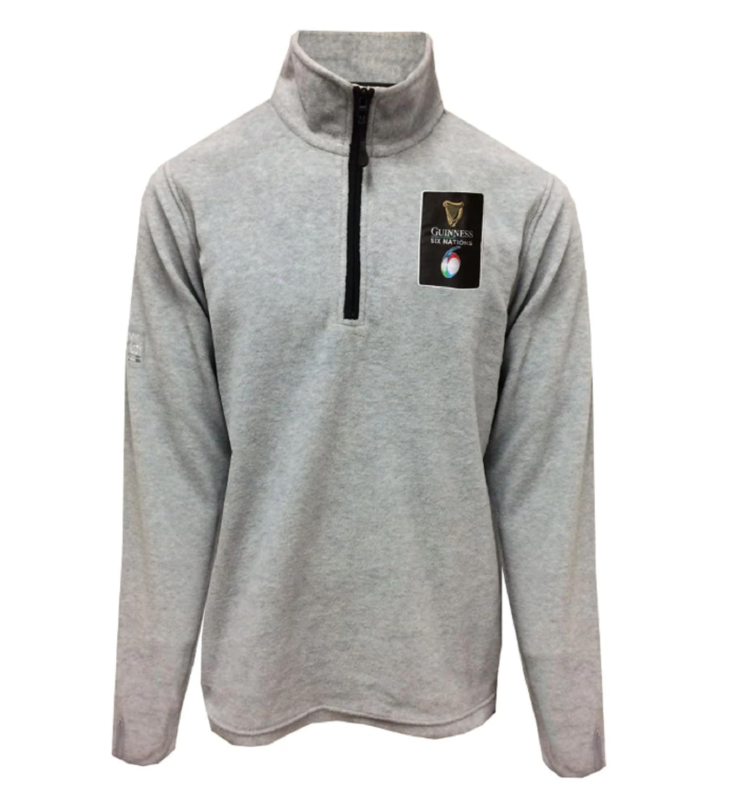 TRADITIONAL CRAFT Guinness - Six Nations - Grey Half Zip Fleece (UK, Alpha, XL, Regular, Regular, Grey)