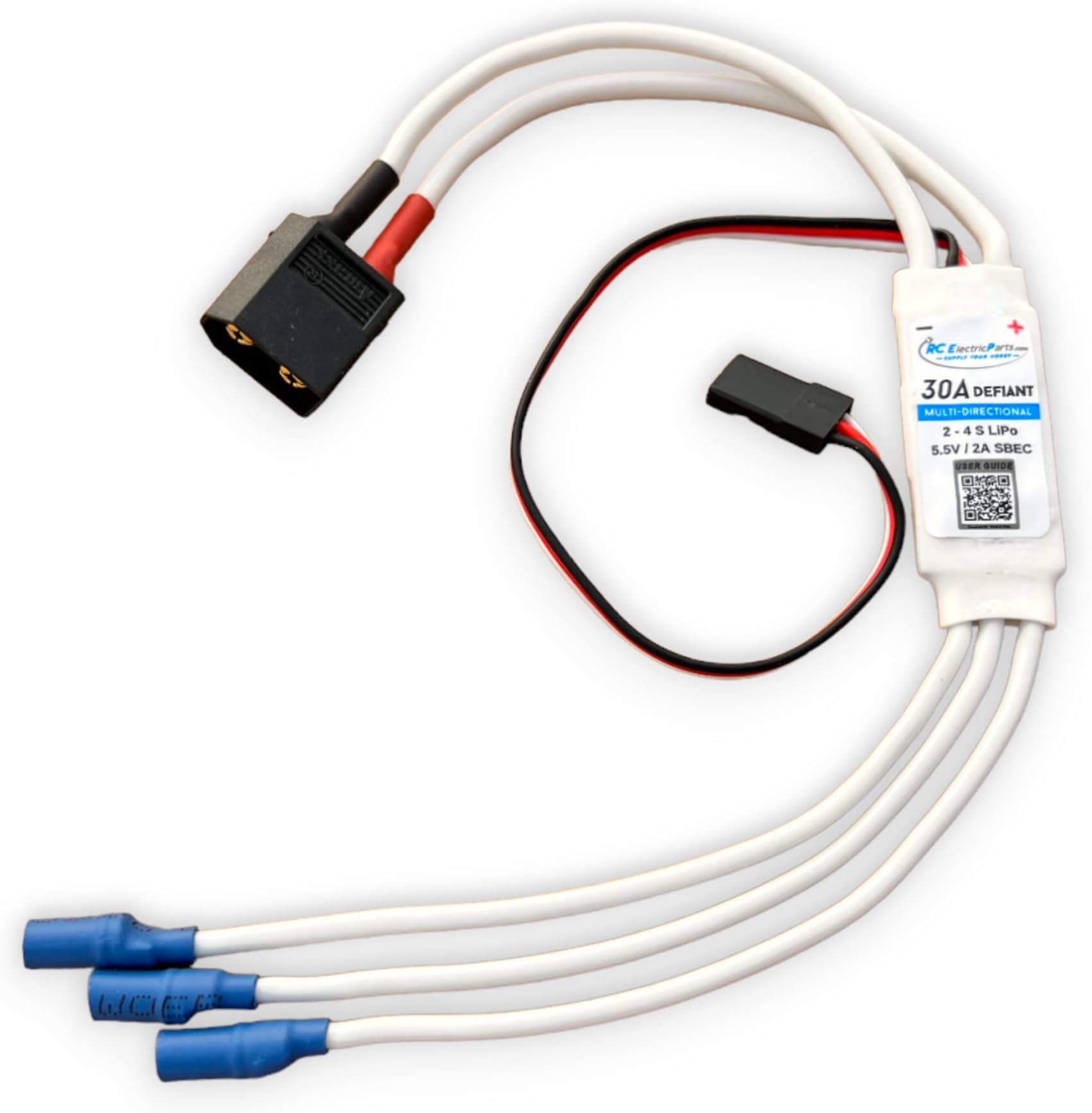 30A Defiant ESC - RC Brushless Motor Electric Speed Controller ESC 3A UBEC with XT60 & 3.5mm Plugs - Multi-Directional Technology