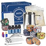 Nature's DIY Candle Making Kit by Bacro - Natural Beeswax with 8 Scented Candles, Easily Create DIY Starter Set with Bees Wax, Fragrance Oil, Wax Melting Pot, Cotton Wicks, 8 Tins & More (10)