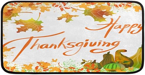 Miniatura 3 de Thanksgiving Maple Leaf Pumpkin Kitchen Rugs and Mats, Non Skid Absorbent Resist Dirt Kitchen Mat Runner Comfort Standing Floor Mat 39"x20" for