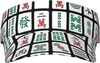 Sport Sun Visor Hats Funny-Mahjong-Hipster Adjustable Empty Top Baseball Cap Cotton Ball Caps for Women and Men Black