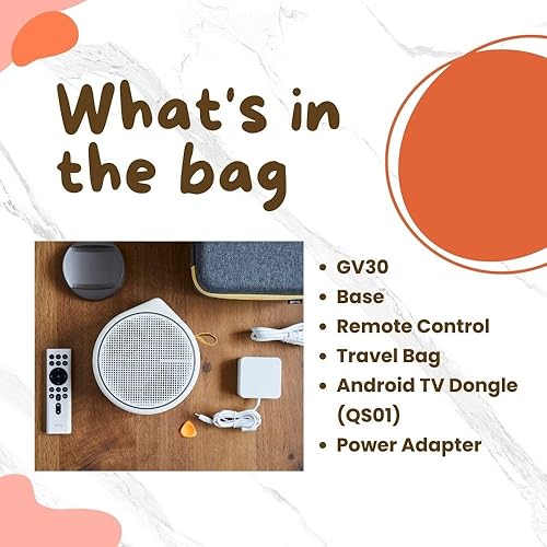 Miniatura 6 de BenQ Proyector de techo portátil LED GV30 con proyección de ángulo giratorio de 135   Altavoz Bluetooth con graves adicionales  Android TV 10