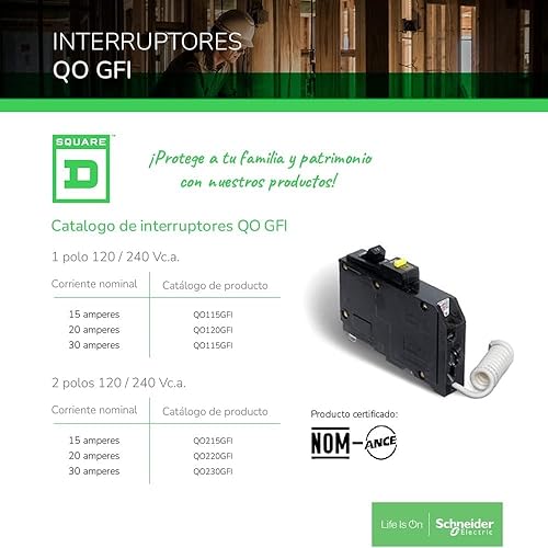 Miniatura 6 de Cuadrado D - QO115GFICP QO Qwik-Gard 15 Amp - Disyuntor GFCI de un solo polo