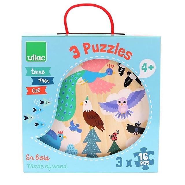 Foto 6 de 8 de VILAC Earth, Sea, Sky - 3 x 16 pcs Puzzles