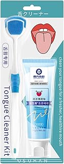 Tongue Cleaning Gel Set, Tongue Cleaner Kit, Tongue Cleaning Gel With Cleaner Brush, Tongue Coating Cleaning Gel, Fresh Breath, Fresh Mint Tongue Cleaner Gel for Men Women. (1Set)