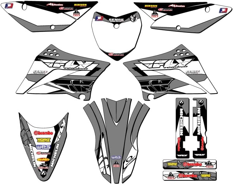 2010-2023 KLX 110 13 Fly Black Senge Graphics Base Kit Compatible with Kawasaki