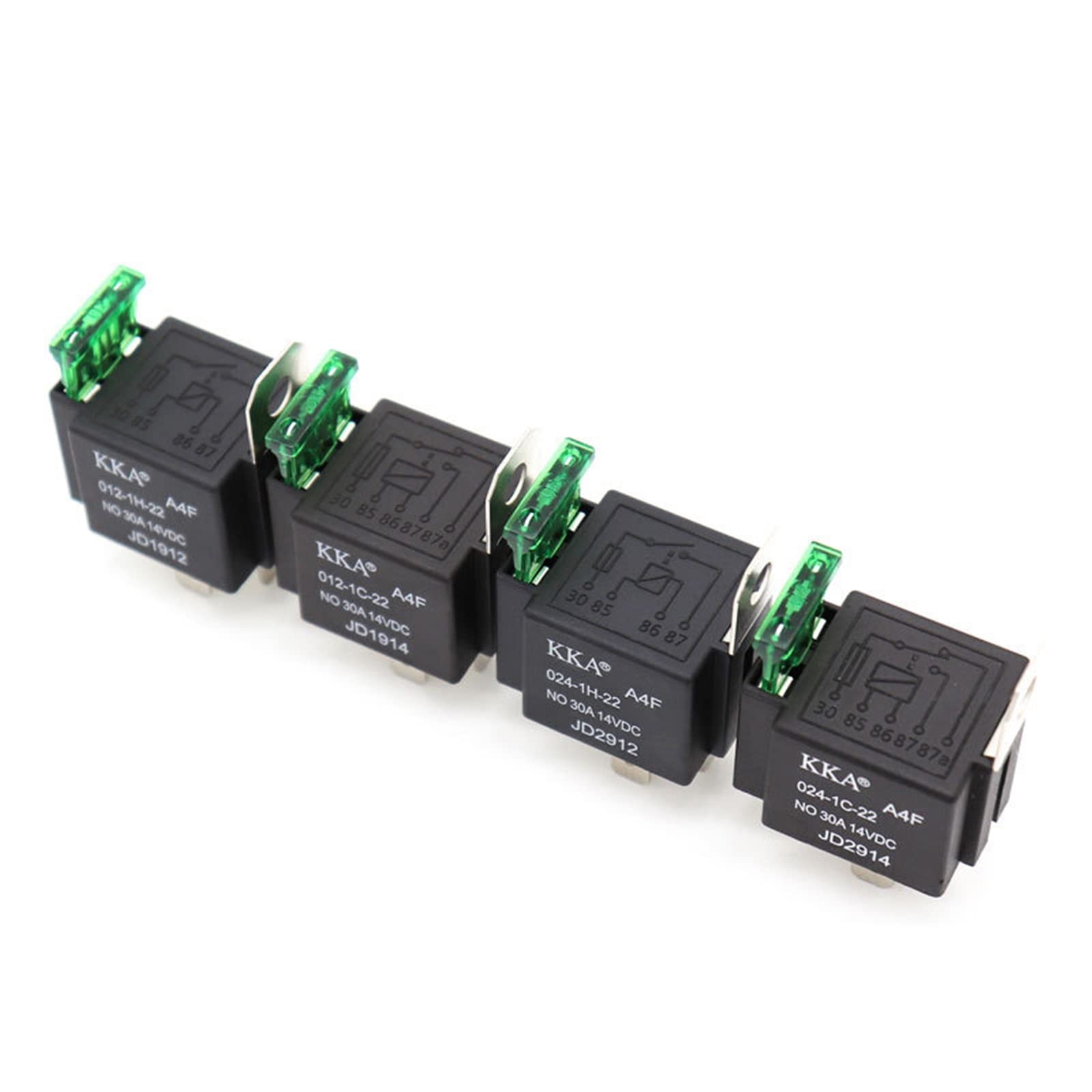 Piezas electrónicas 10 Uds relé de placa de seguridad relé automotriz impermeable con arnés de cableado 12V 30A relé de fusible de coche Terminal de cobre relé automático JD2912 (Size : 4 Pin 24V)