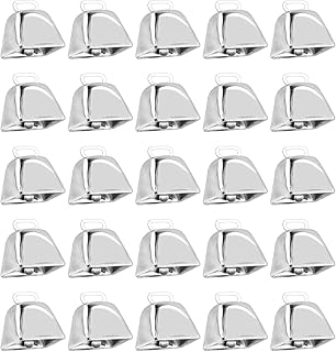 36 Pieces Christmas Jingle Bells Metal Cow Bells Craft Bells Small Bell Mini Bells DIY Bells for Wreath, Holiday Home and Hanging Christmas Wind Chimes Making