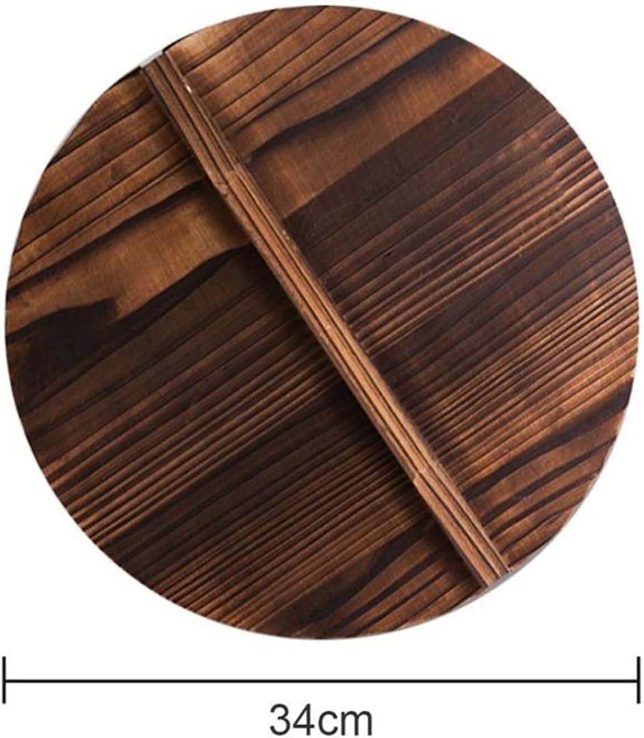 Tapa Universal Tapas Universales para Ollas, Sartenes Y Sartenes Tapa De Madera para Ollas Tapa De Sartén con Mango Grande Tapa Anti-Calor Y Antiderrames Tapa De Sartén D(34 cm)