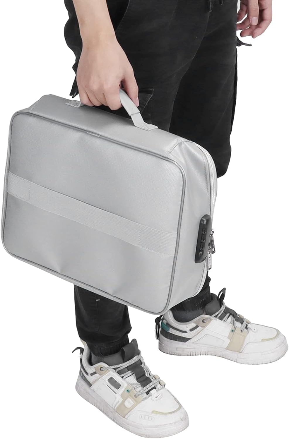 Files Storage Bag, Fireproof Water-Resistant Document Storage Bag, Document Safe Large Capacity File Storage Case with Lock for Home & Office Files Certificates