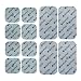 Produktbild StimPads, 12-er Spar-Pack leistungsstarke, langlebige TENS - EMS Elektroden mit 3.5mm Universal-Druckknopf-Anschluss (4 X 50X100mm und 8 X 45X45mm)