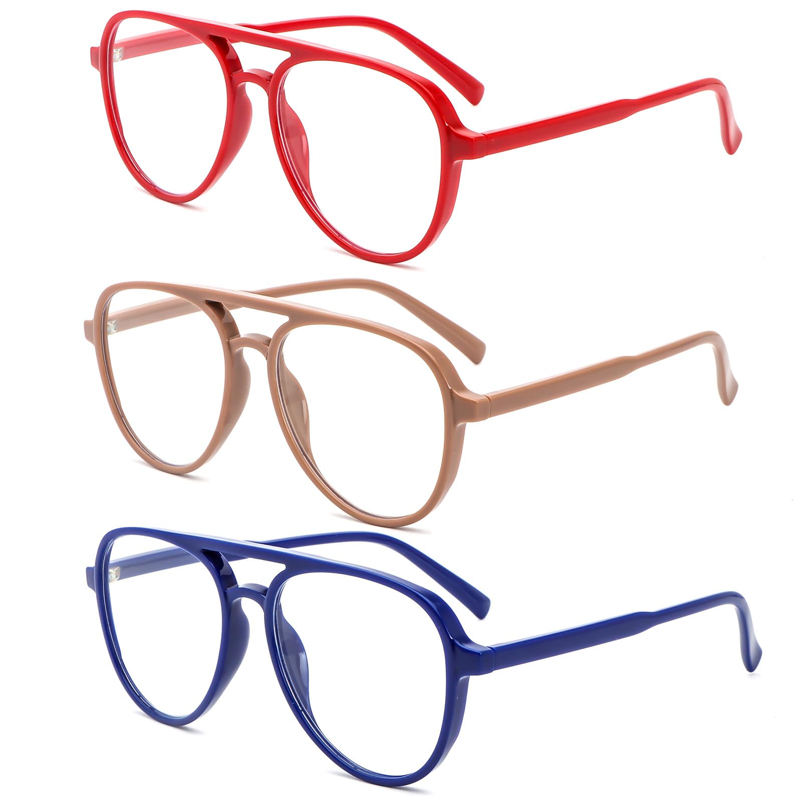 DXYXYO Retro Aviator Reading Glasses for Women, Mens Lightweight Blue Light Blocking Computer Readers