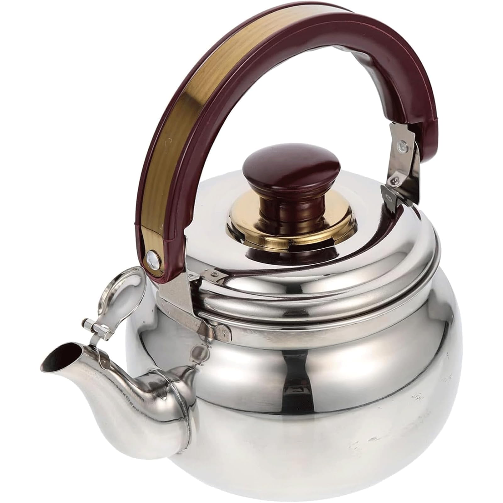 Hervidor de té de 0,6 L ergonómico con mango plegable para estufa, hervidor rápido para té, café, leche, diseño compacto y portátil