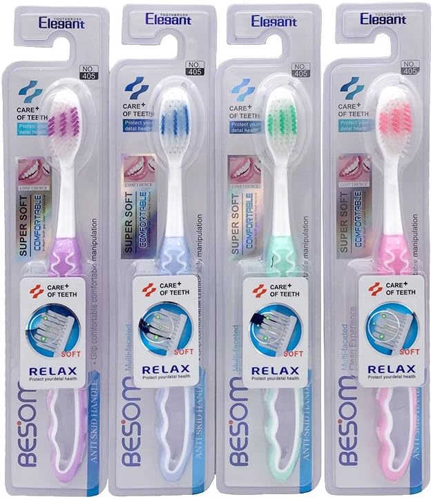 4 Counts - [ORAL MASSAGER] Tooth Health Care [GUM PROTECTION]Toothbrushes Ultra Soft Bristle Teeth Head Whitening Brush for Adults & Children