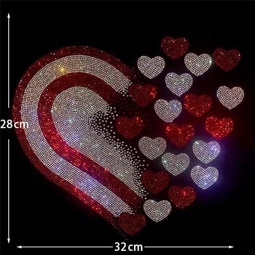 Miniatura 3 de Moda en forma de corazón diamantes de imitación exquisita brillante grande pasta de tela caliente diamante lentejuelas DIY ropa camiseta parche de