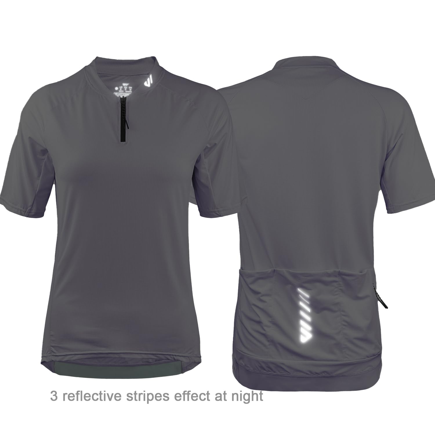 Wulibike Maillot de Ciclismo Mujer Media Cremallera Ciclismo Maillot Transpirable Carretera Manga Corta Mujeres Bicicleta Camiseta 4 Bolsillos Ciclismo Tops Upf50+