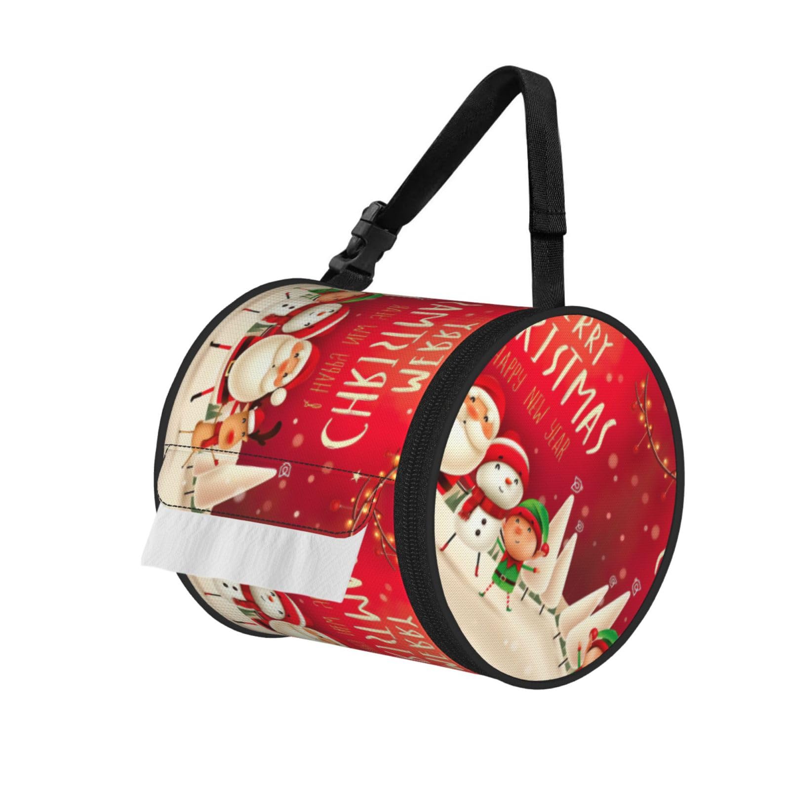 Merry Christmas 6 Print Fashion Tissues Organizer Box, Hanging Tissue Holder For Purse Coins For Car Office Daily Outing
