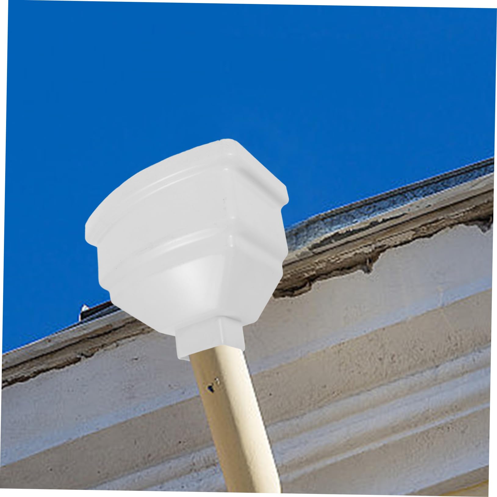 Conector de Bajante para Canalón de Agua de Lluvia PVC Blanco