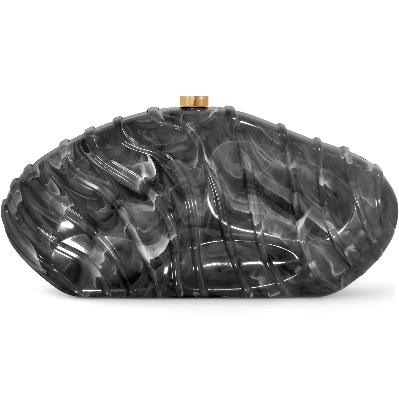 Acrylic Clutch Purse for Women Evening Bag, Irregular Shell Acrylic Purse Box Clutch with Chain for Party Wedding Prom