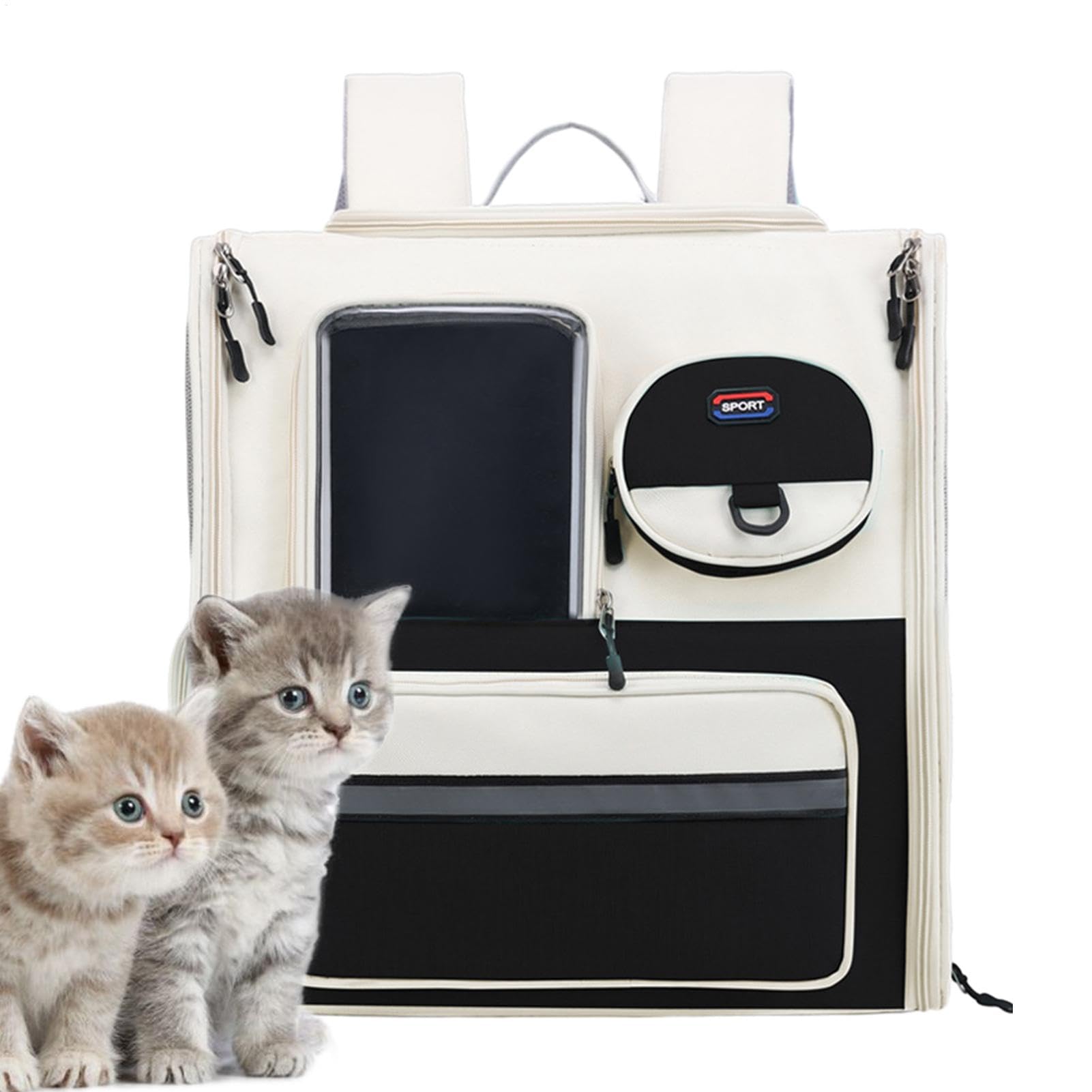 Borsa Trasportino Animali Domestici Pieghevole, Aperture Ventilazione | Zaino Per Gatti Pieghevole Aperture Multiple Di Ventilazione Per Cuccioli Campeggio Escursioni Attività Outdoor