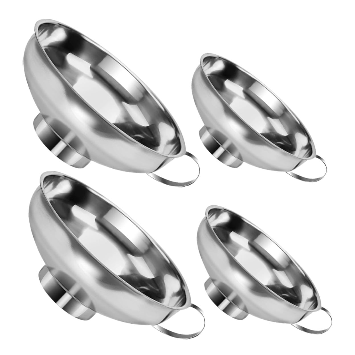 4 Piezas Embudo de Acero Inoxidable Boca Ancha para Conservas y Cocina de Embudos Resistente para Frascos Mason y Transferencia Precisa de Líquidos y Ingredientes Secos