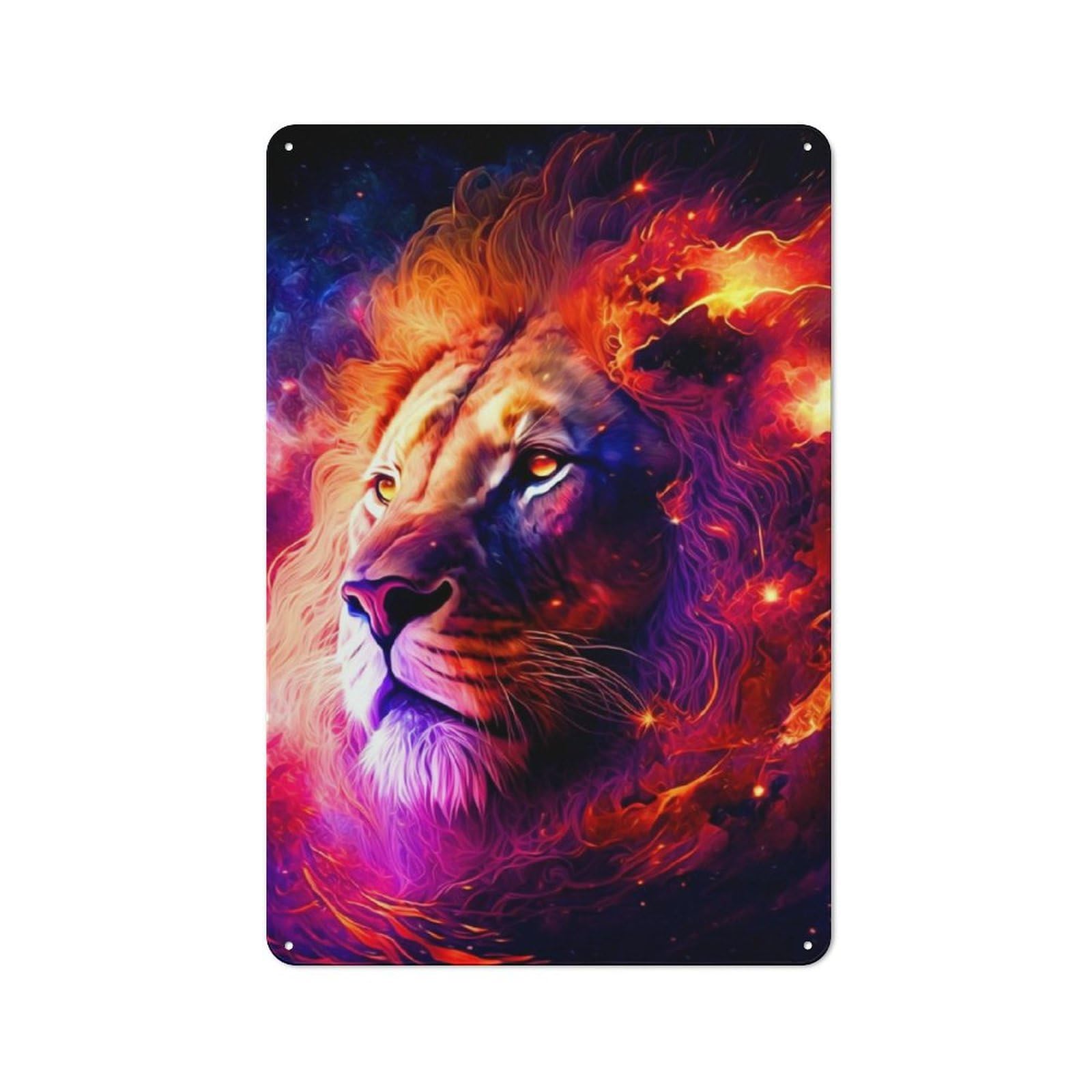 Lion Classic Metal Wall Decor 30x20cm, Metal Sign for Cafe, Pub, Workshop Or Home Bar, Small Accent for Blank Walls