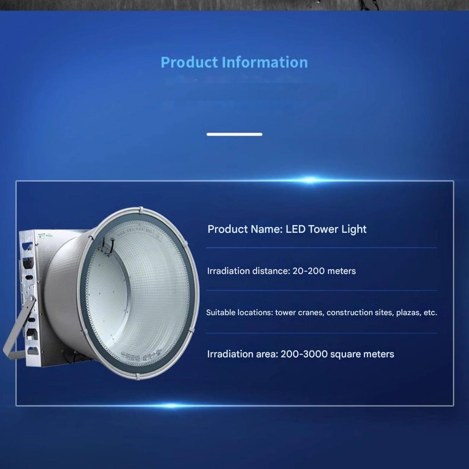 Projecteur LED haute puissance pour grue à tour, éclairage extérieur haute luminosité pour chantiers et places publiques, projecteur de cour étanche, projecteur de recherche/projecteur (400 W (200-24
