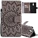 ISADENSER for Nokia 6 Case Nokia 6 Wallet Case for Women Sunflower Series as Gift With Shockproof and Kickstand Card Slots Holder Flip Magnetic Closure Protection for Nokia 6 (2017) Gray Sunflower